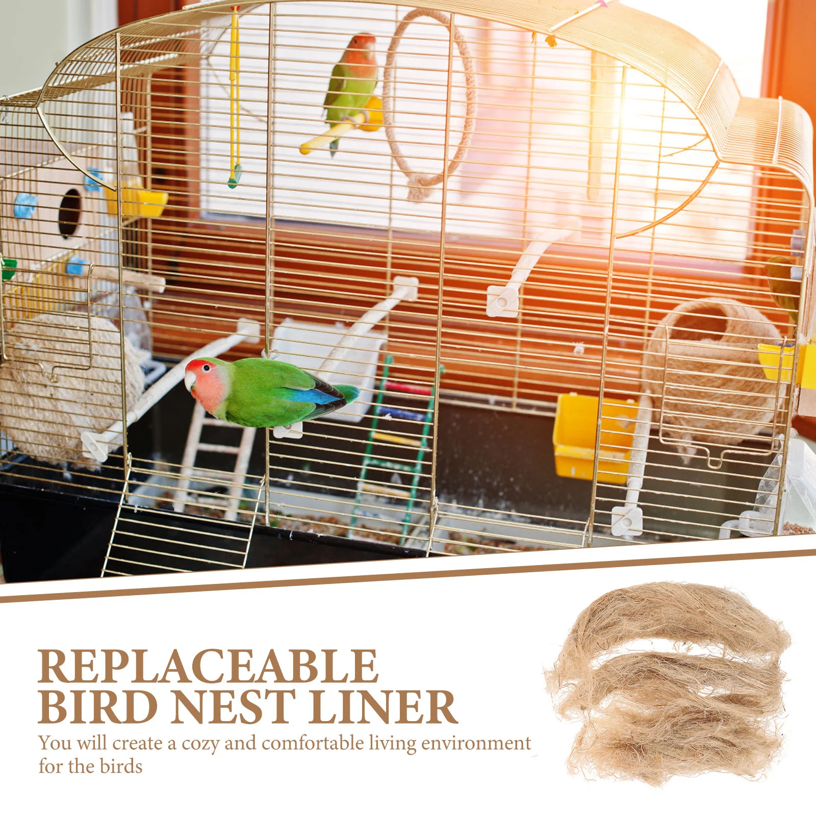 

Bird Nesting Pad Comfortable Natural Wear Resistant Replaceable Nest Cushion Durable Soft Breathable Bird Nest Liner
