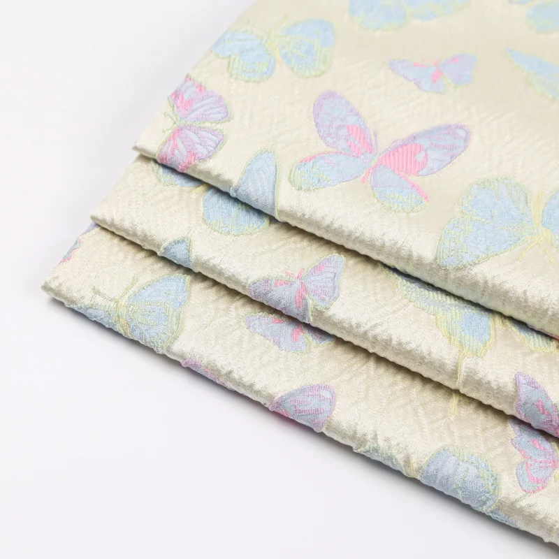 

Butterfly Jacquard Fabric Colorful Butterfly Pattern Chinese Style Skirt Material DIY Handmade Sewing Bag Wallet Material Cloth