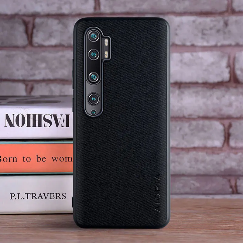 حافظة قماش لهاتف Xiaomi mi Note 10 Pro مصنوعة من مادة TPU الناعمة مع مادة PC 3in1 الصلبة ذات ملمس مثالي