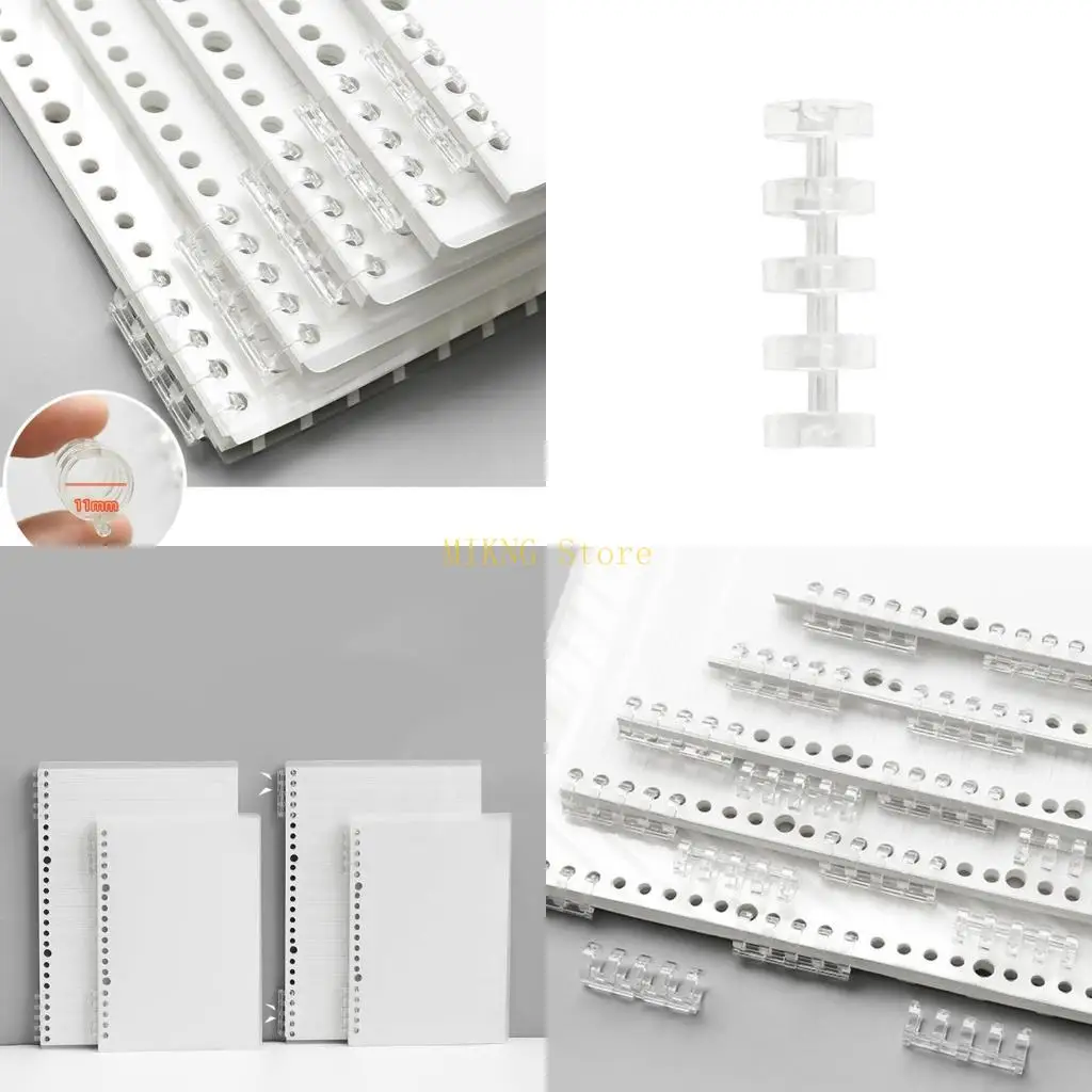 5 anillo plástico transparente Aperación peine unión 0.63 pulgadas/1.6cm 80 hojas Capacidad Mejor venta