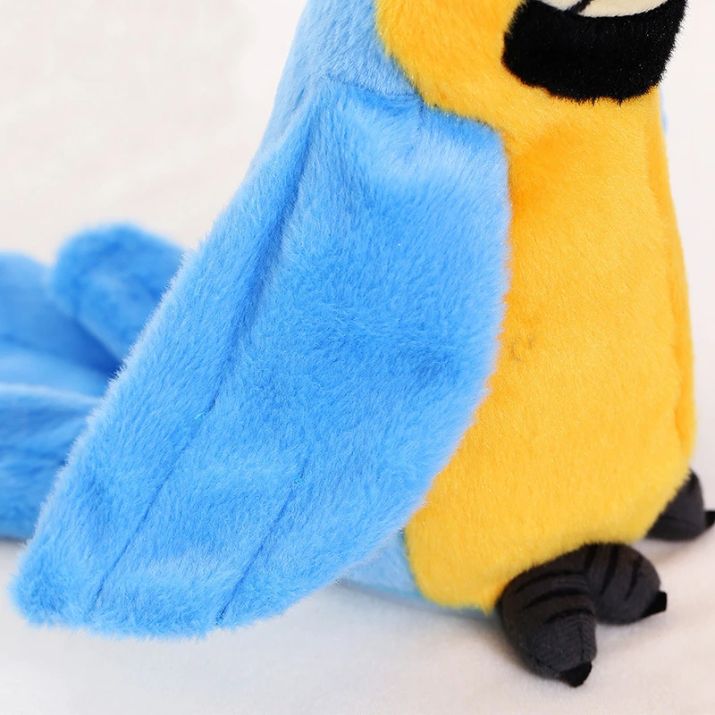 Juguetes de peluche electrónicos de loro parlante, Pájaro lindo, mascota, registro de voz, alas de onda repetidas, juguete de peluche para niños, regalo de Navidad