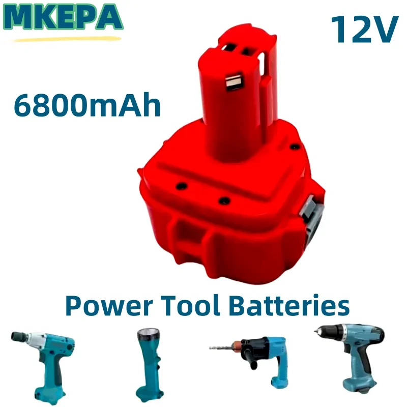 Batería Ni-Mh de 6800mAh para herramientas eléctricas Makita, 1200, 1220, 1201, 1222, 1233SA/B1235, 192681-5, PA12, 12V