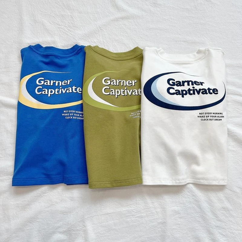 new 18M-5T sping autumn children kids boys girls cotton stretch T shirt
