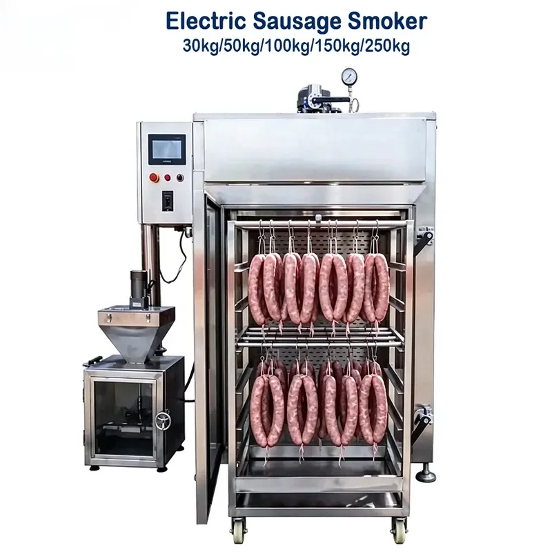 SUS304 Industrial Meat Fish Sausage Processing Smoke Furnace Commercial Smoke Furnace with PLC Control for Small