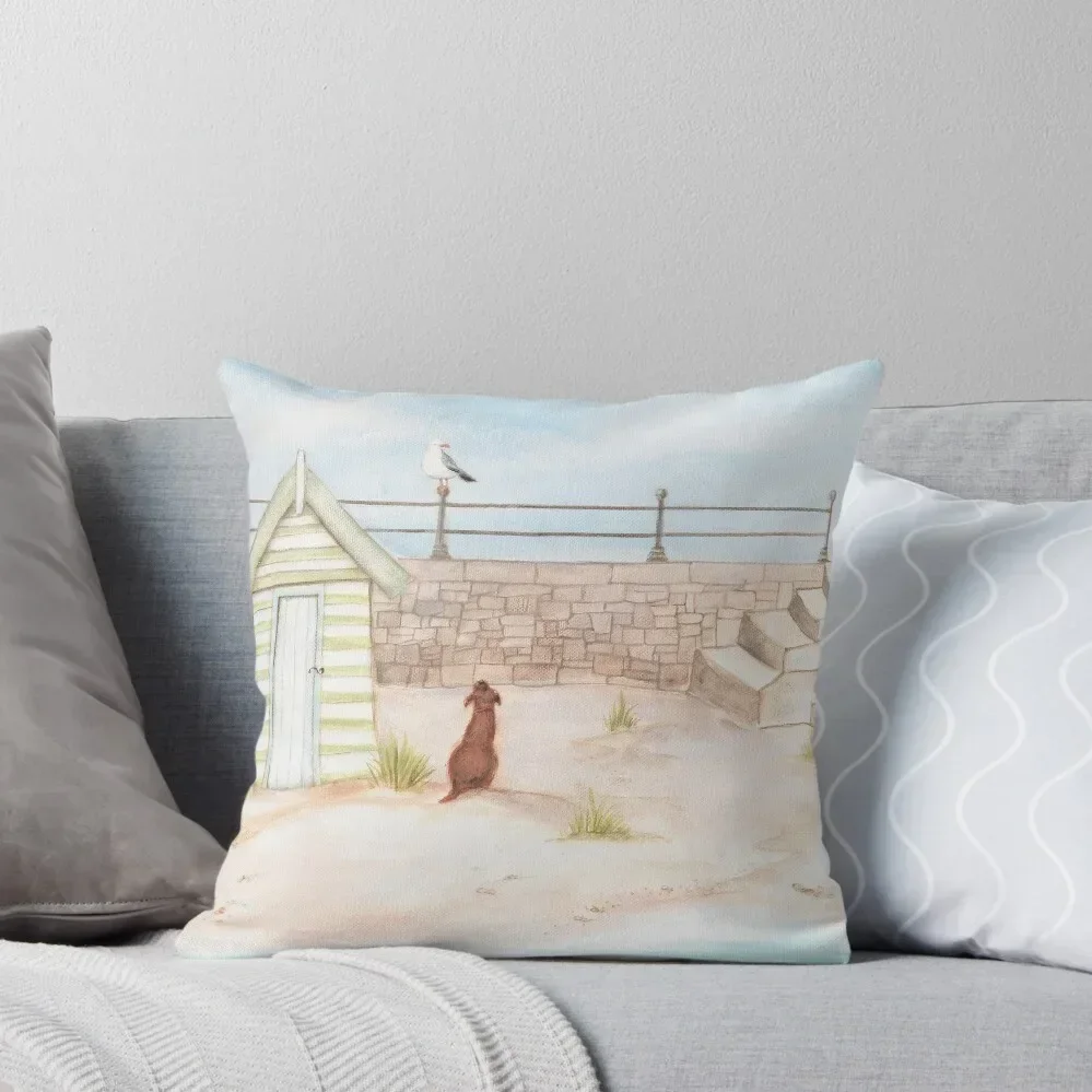 

Beach Huts Throw Pillow Decorative Cushions Decorative Pillow Covers For Sofa pillow