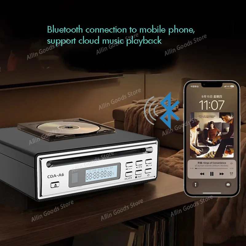 Portable Bluetooth CD Player HiFi Audio Home CD Ripper Desktop CD Player with Input And Output for Music Entertainment