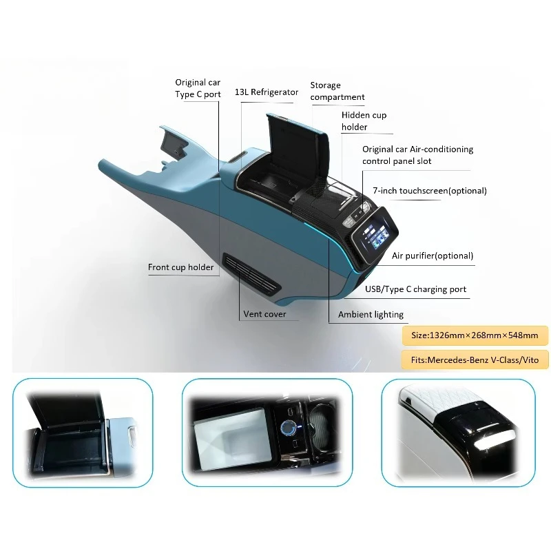 Factory Direct HM-004  W447 Console Fridge 13L Mega Capacity -10 Compressor  USB C 12V