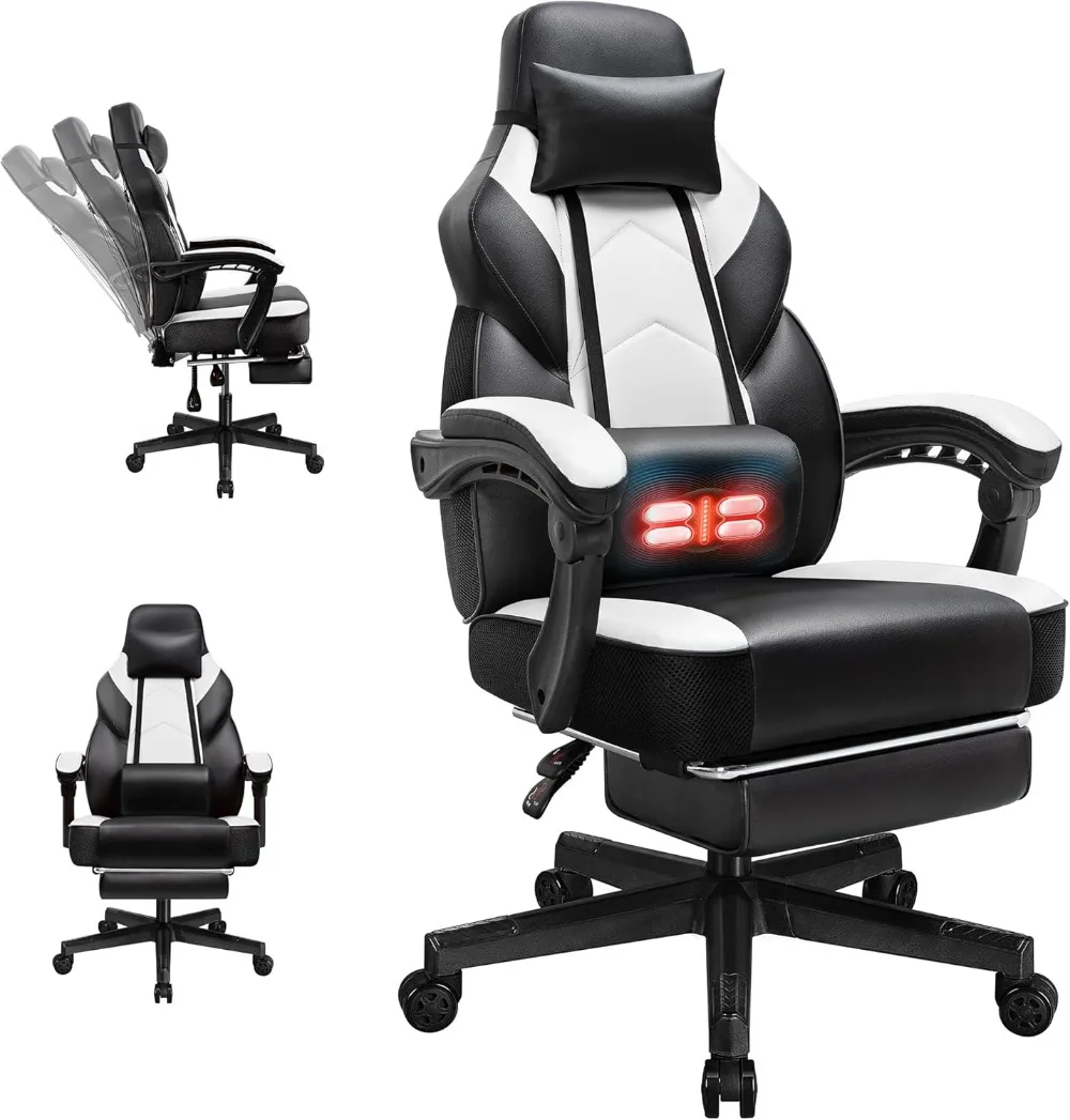 Video Gaming Chair for Adults, Computer Chair with Footrest and Ergonomic High Back, Big and Tall Gamer Chair