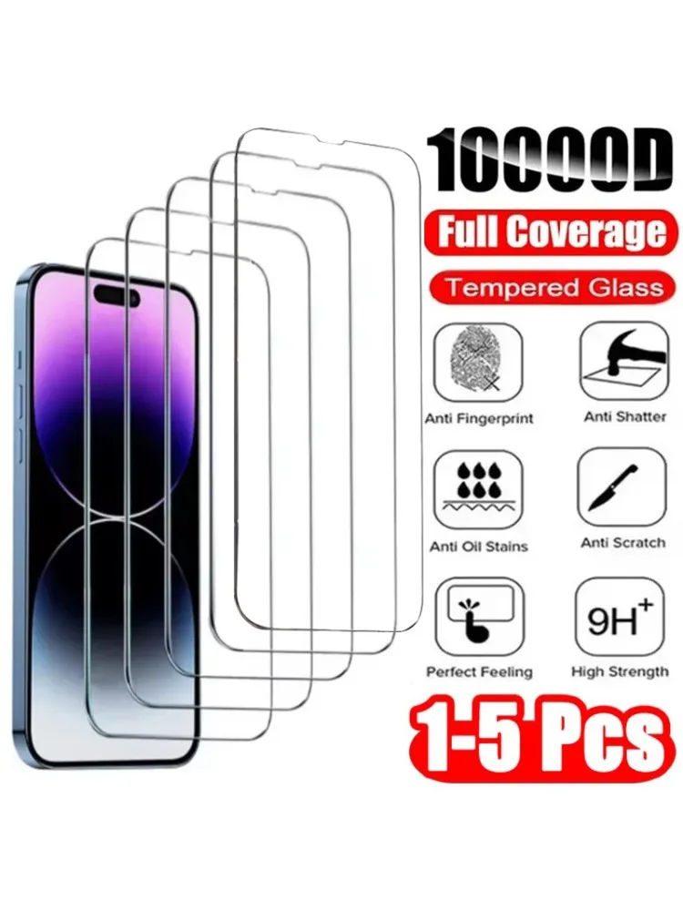 1-5 sztuk szkła hartowanego do iPhone'a 17/16/15/14/13/12, folia ochronna na ekran do modeli 14 Pro/16 Pro/11 Pro Max, folia HD o wysokiej przejrzystości! — 2