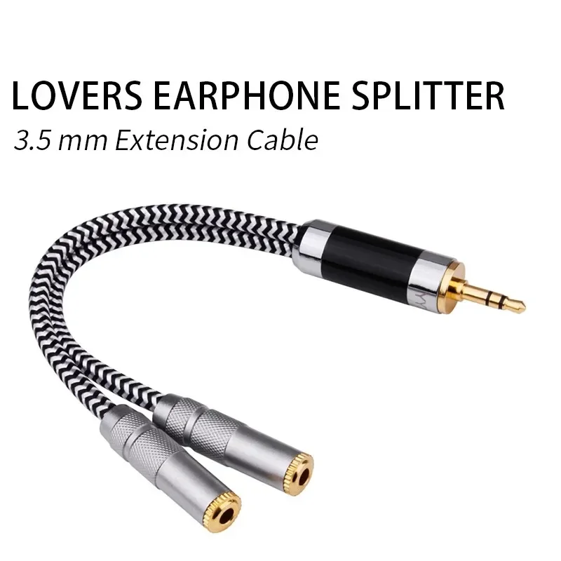 3.5 มม.หูฟัง Splitter Audio Converter แจ็ค 3.5 ชาย 2 Dual Y 3 5 หญิง AUX สายต่อหูฟังสําหรับแล็ปท็อป MP3