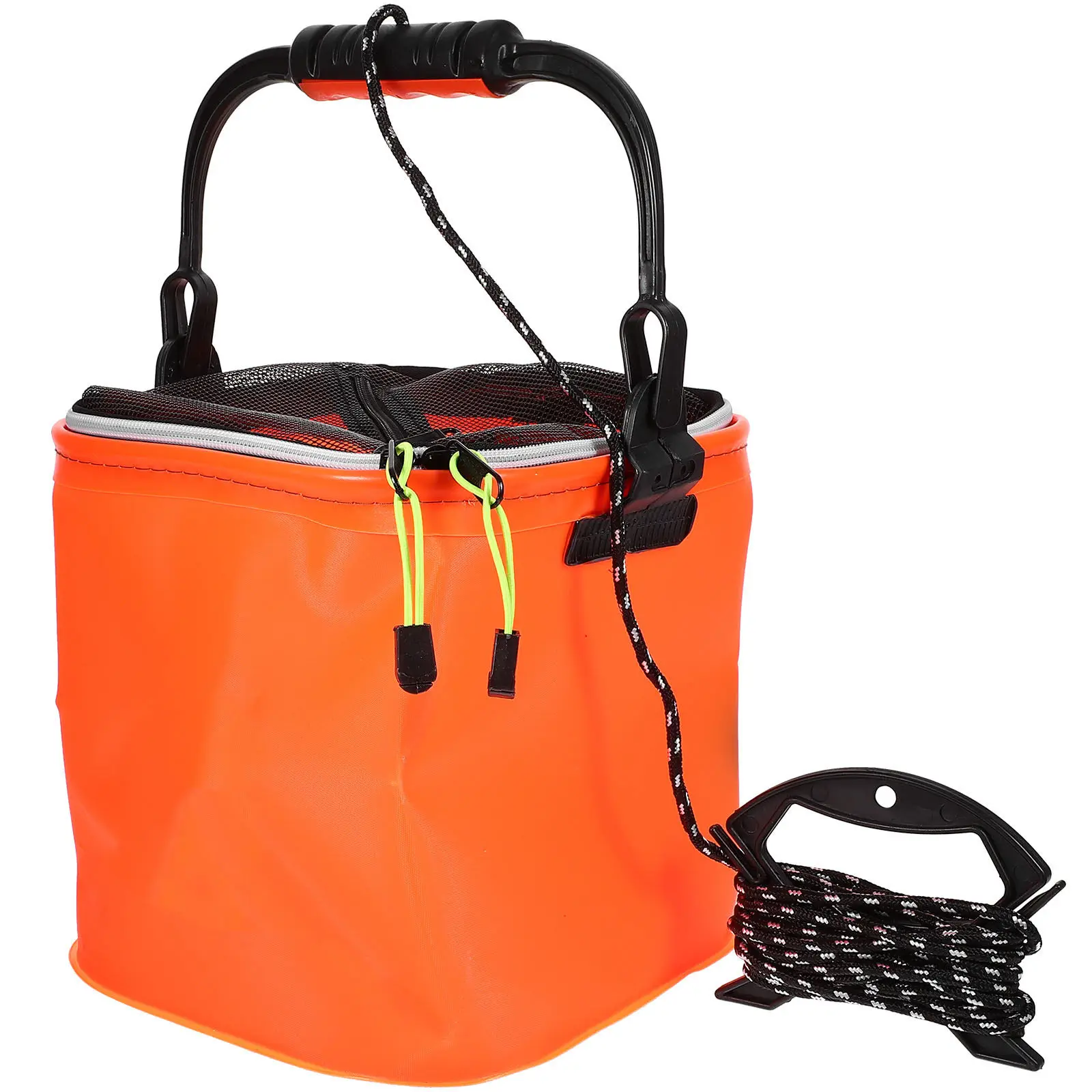 

Portable Folding Waterproof Fishing Bucket Eva Fish Bag Orange 40x30cm Live Fish Container Multifunction Fishing Basin Wash