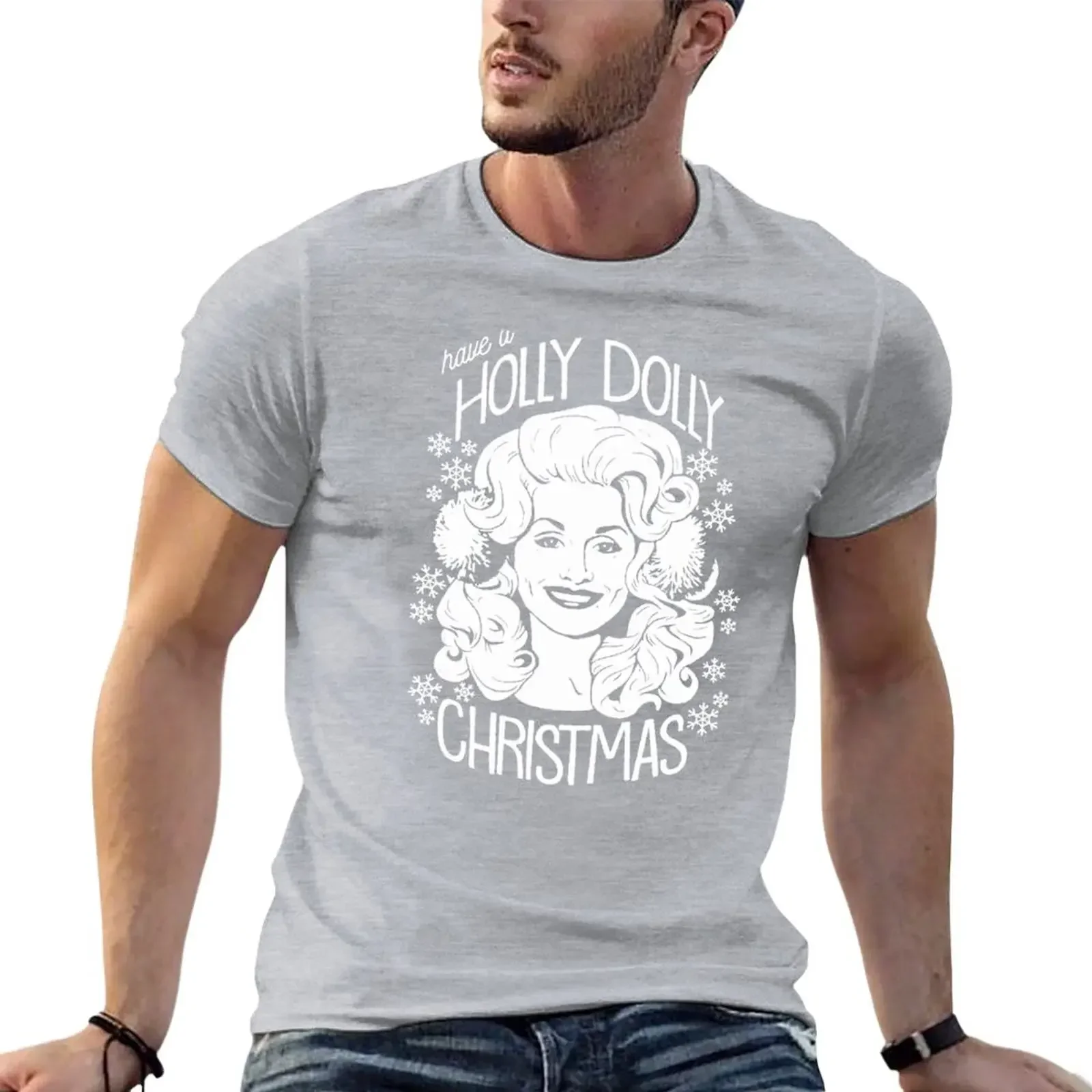 Holly Christmas T-Shirt summer tops anime Blouse mens t shirts