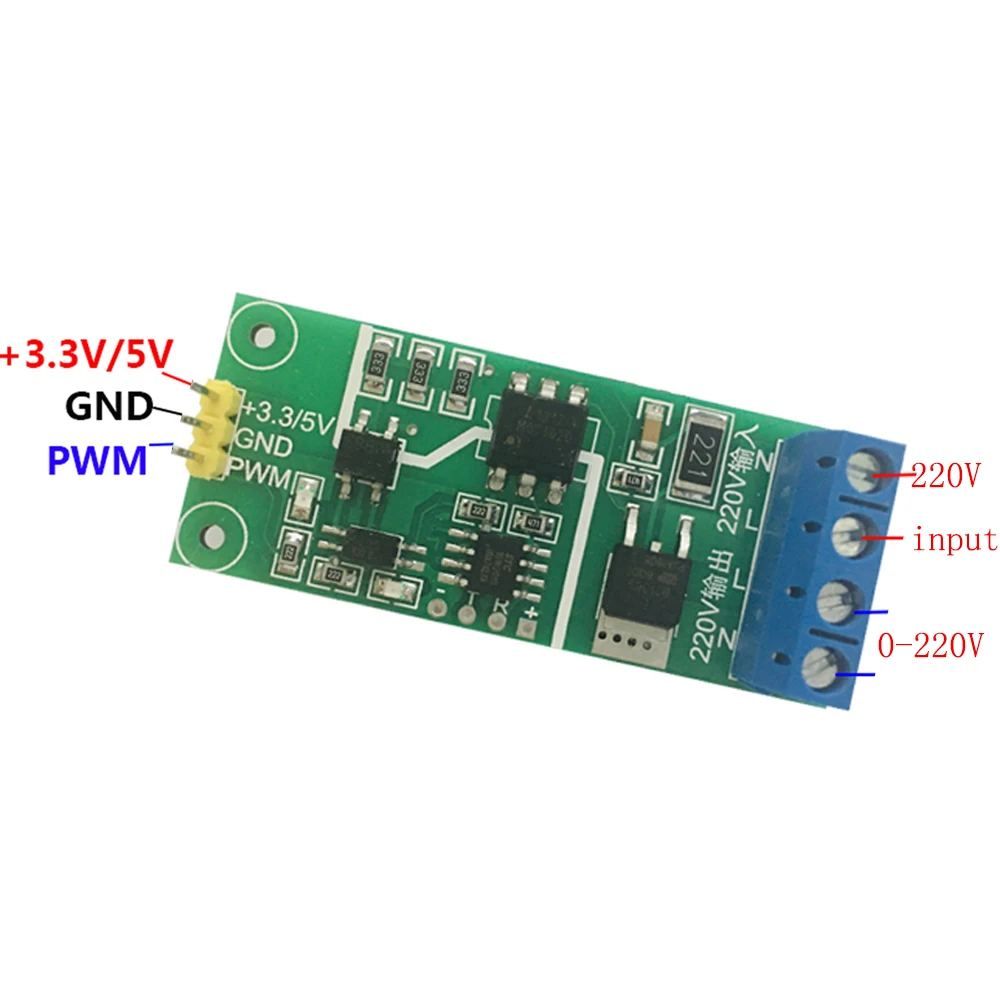 Imagem -04 - Dimmer do Controlador de Velocidade do Motor Regulador de Potência da Tensão da Velocidade Scr Pwm Frequência 0100 Ciclo do Dever Módulo Ajustável ca 220v