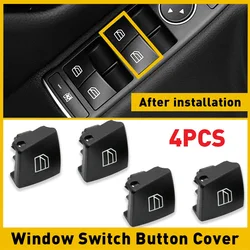 4Pcs Car Power Window Switch Button Cover Cap Black For Mercedes-Benz C-Klasse W204 S204 W212 A207  A-Klasse W176 W246 C117 X166