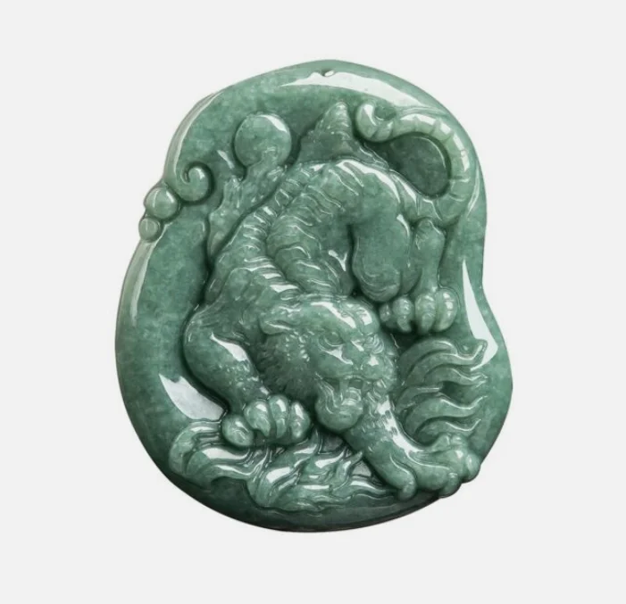 Natural Grade Jade Jadeite Green Zodiac Tiger Beast Lucky Pendant Men Women