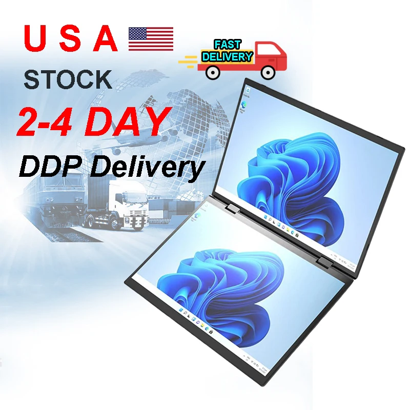

USA STOCK N95 Dual Screen Laptop Win 11 Touch Screen 14 Computer 32GB 1TB SSD Student 11th Gen Business Laptop
