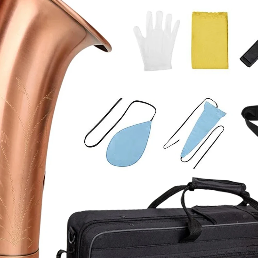 Red Antique Eb Alto Saxophone for Beginners Adults Brass E Flat Key Type Saxophone Woodwind Instrument with Case Strap Glove