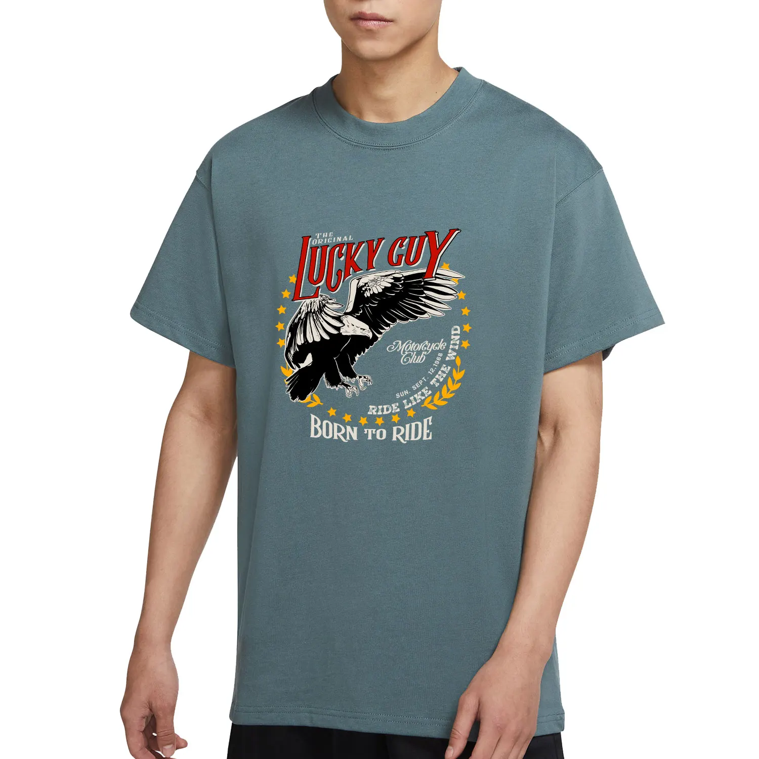 Master Place Your Company Slogan Make Some Noise Lucky Guy Eagle Iron-on Stickers for Clothes Easy to Use Diy Craft
