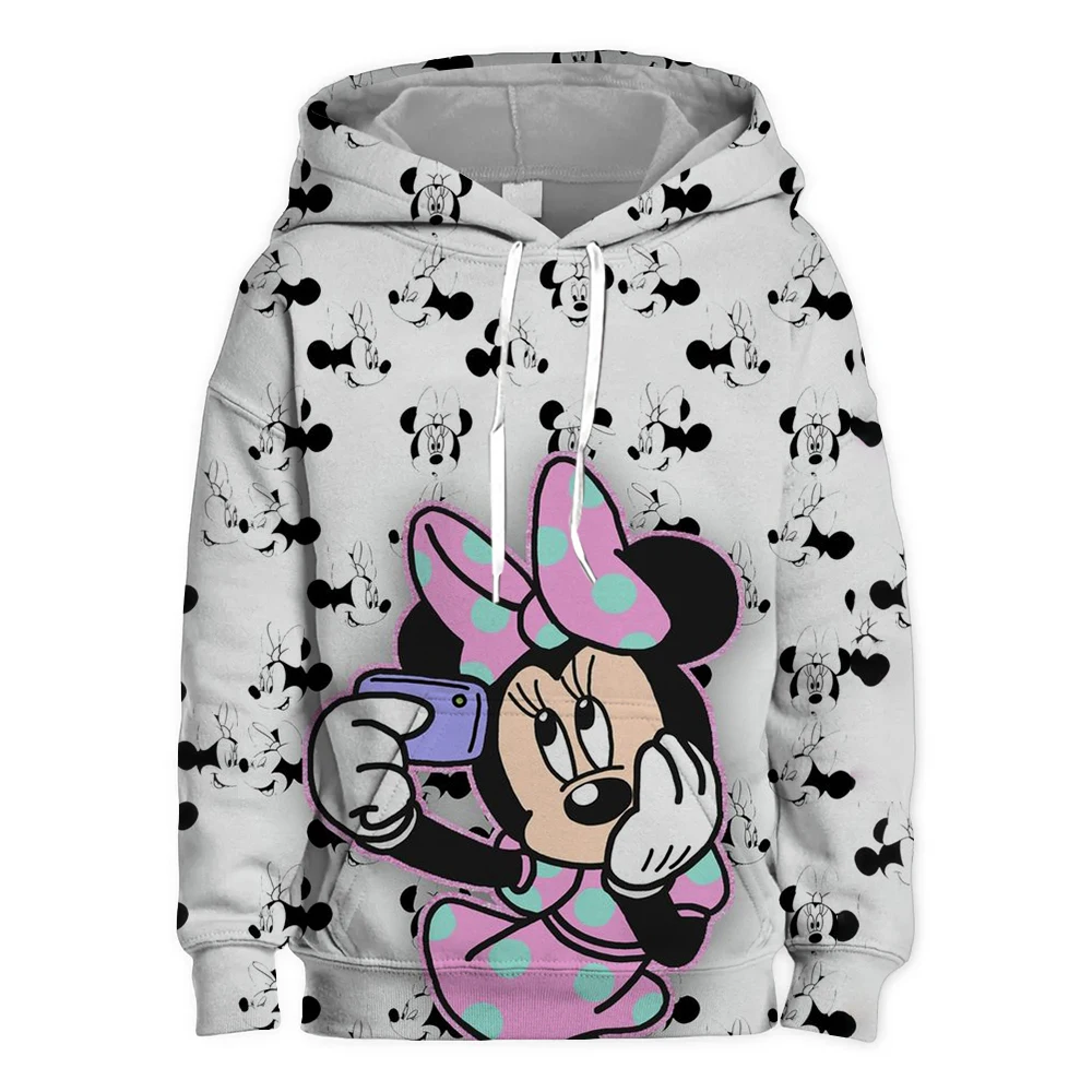 Mickey Mouse Hoodies Disney Minnie mouse Girls Kids Sweatshirt Baby boy Clothes Tops Cute Children Spring Pullover Clothing