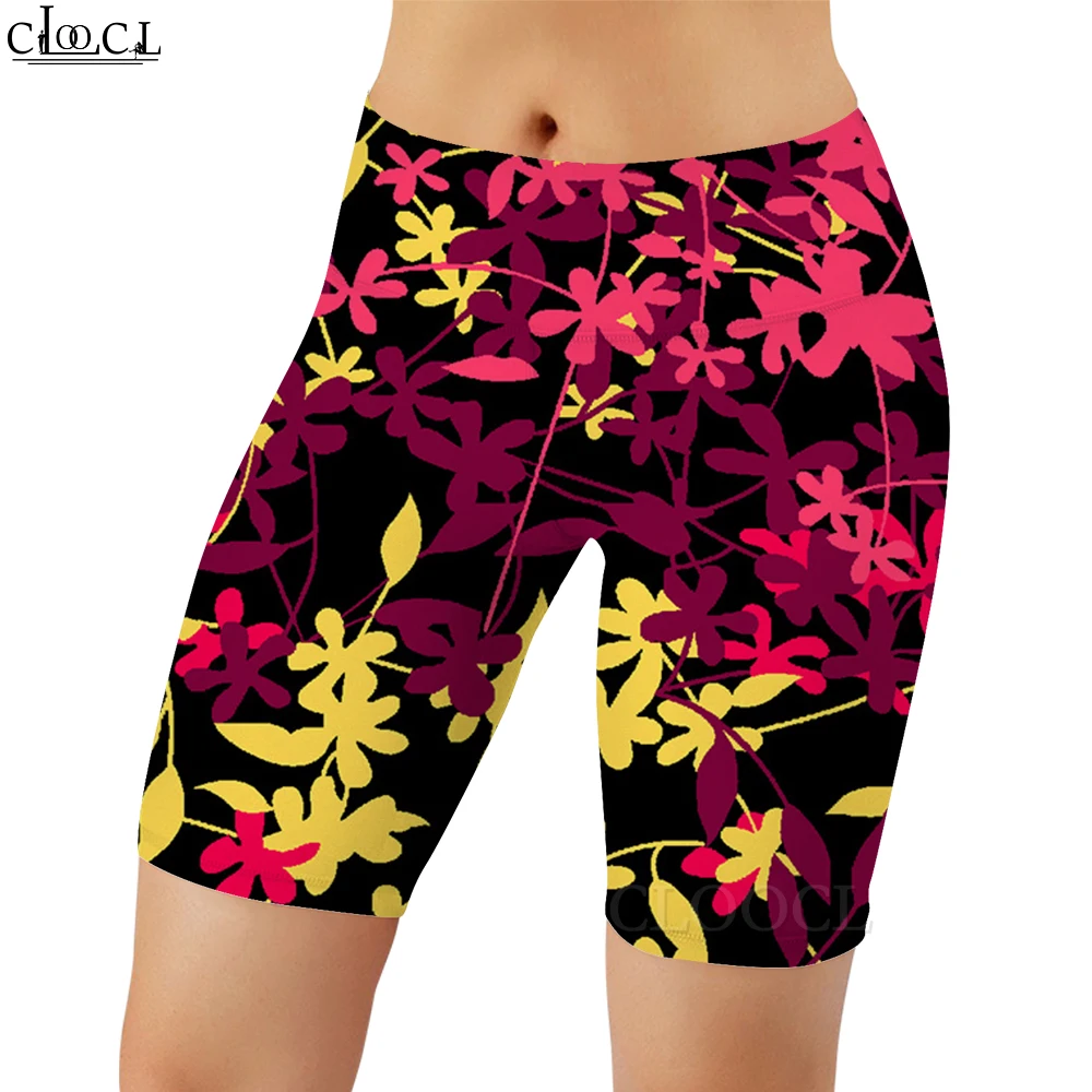 CLOOCL Lässige Damen-Leggings, rosa Blumenmuster, 3D-gedruckte Shorts für Damen, Push-up, Fitnessstudio, Workout, Laufen im Freien, Jogginghose