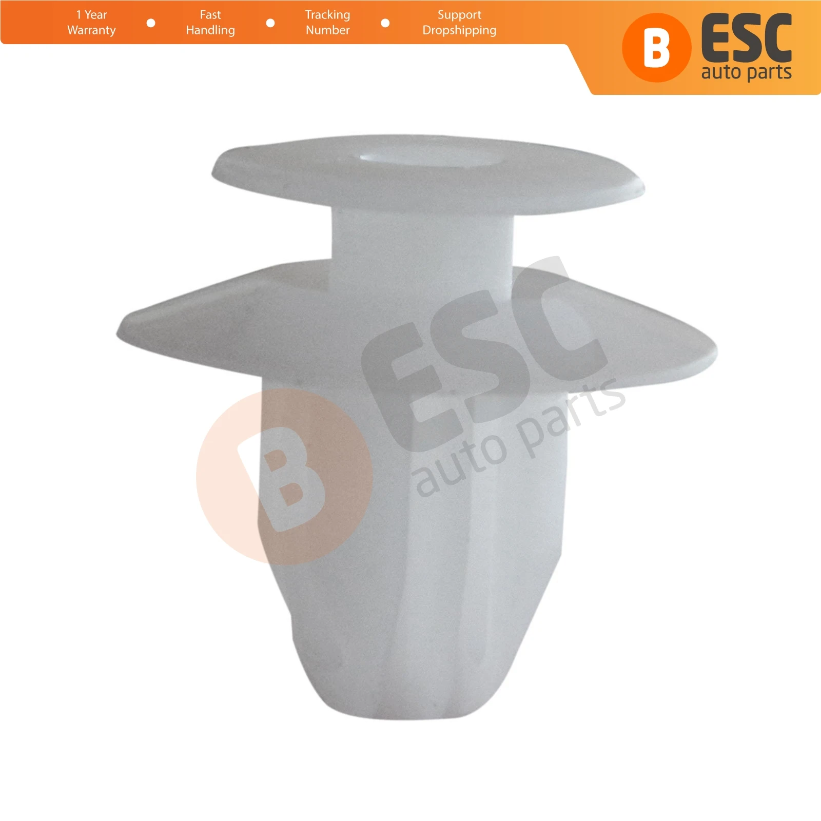 

ESC ECF2065 10 Pieces Door Panel Retainer; White Nylon for Honda: 91560-S9A-A01 Toyota:90467-10161