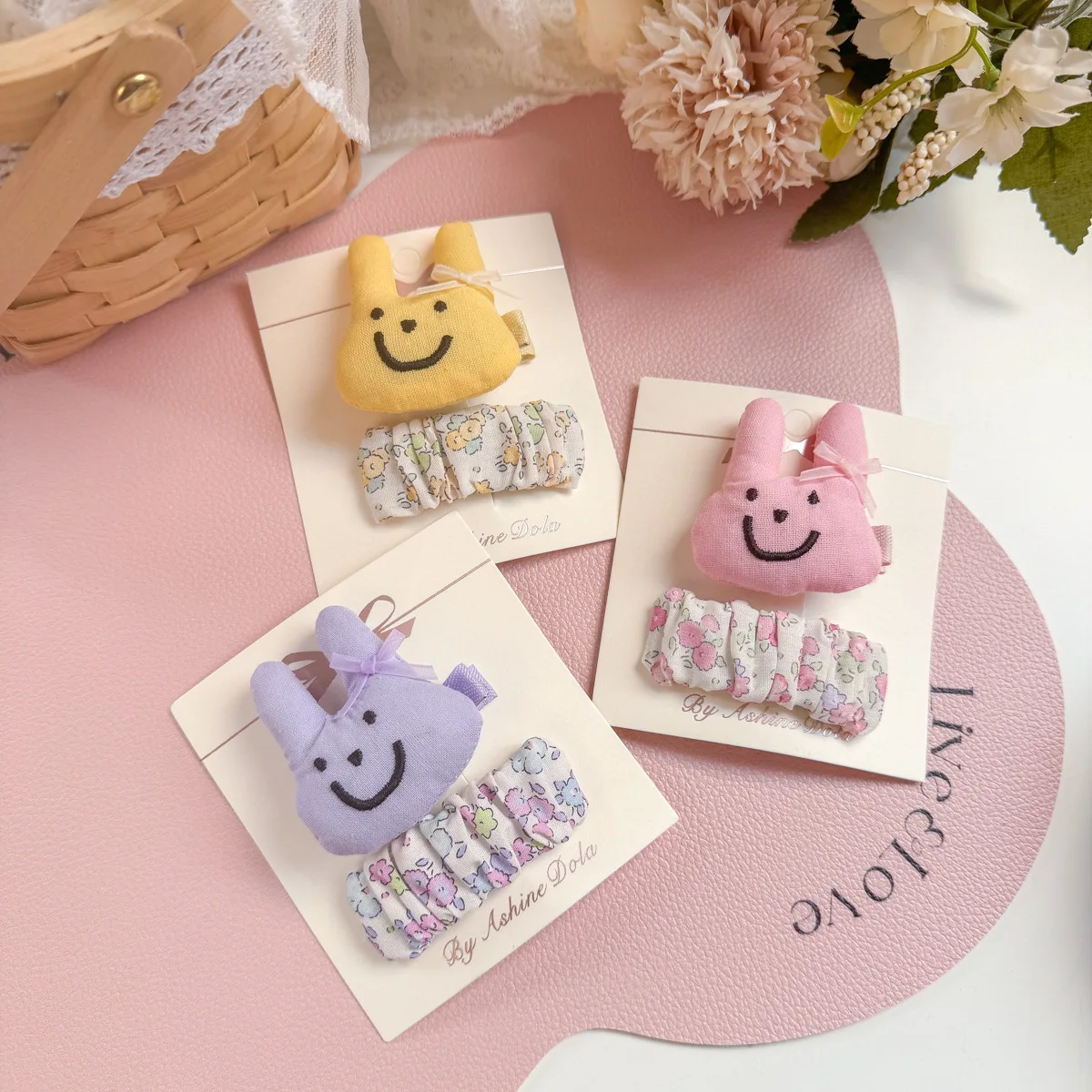 

2pcs/set Children's Hairpins Bow Rabbit Baby Girls Cute Hair Clips Floral Print Barrettes Bangs Side Clip Kids Headwear Hairgrip