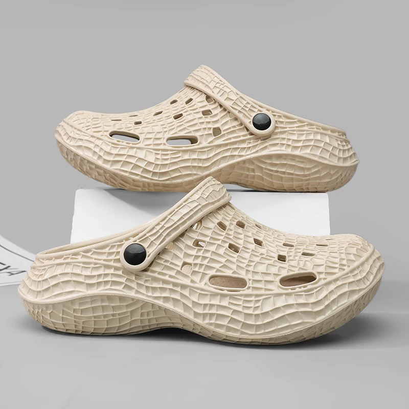

Chic Small Town Market Men Slides, Classic Soft Anti-slip Sole for Rural Bazaar Browse and Leisure Country Lane Walking