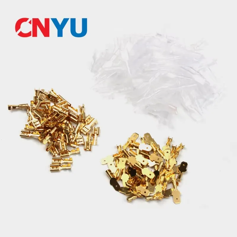 50Pcs Insulated Female Faston Spade Crimp Terminals, 2.8/4.8/6.3mm Quick Disconnect Electrical Wire Splice Connectors
