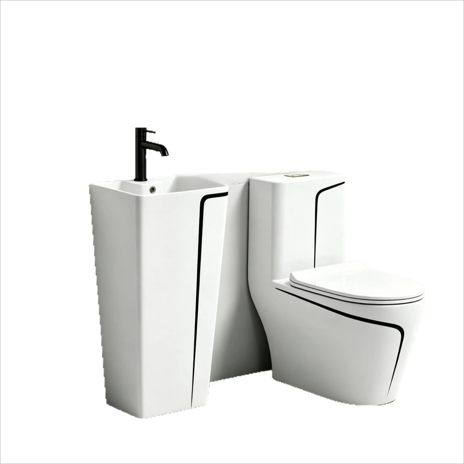 

Household high-impact siphon gray ceramic odor-proof flush toilet toilet