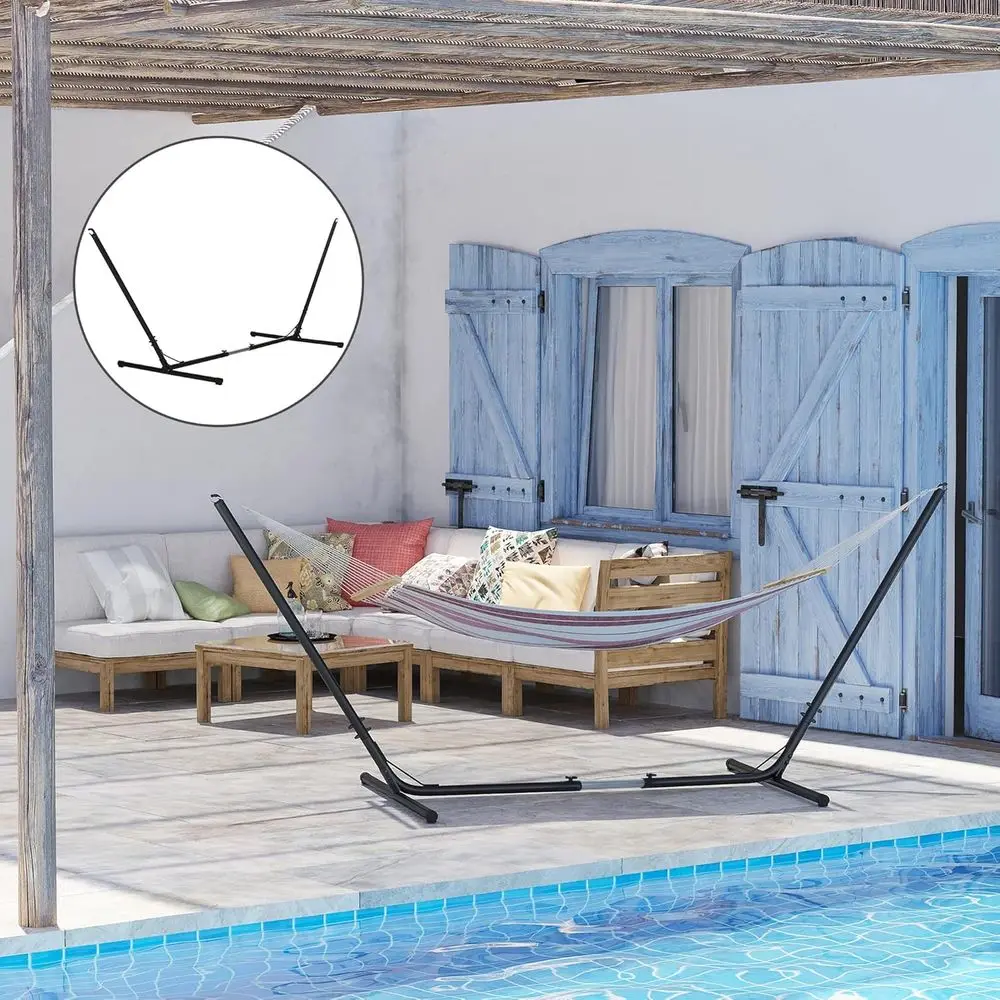 Adjustable Steel Stand Space-Saving and Portable Carrying or Indoor and Outdoor Use, Black, 10-13t