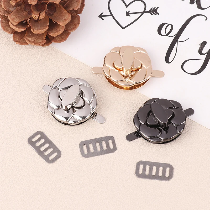 1Pc Flower Shape Metal Locks Bag Clasp Catch Buckles For Handbags Purse Closures Snap DIY Craft Bag Accessories Fasteners