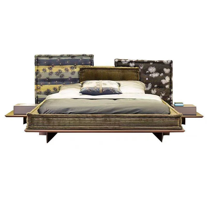 

Internet celebrity creative designer bed and breakfast villa master bedroom double bed MAH JONG