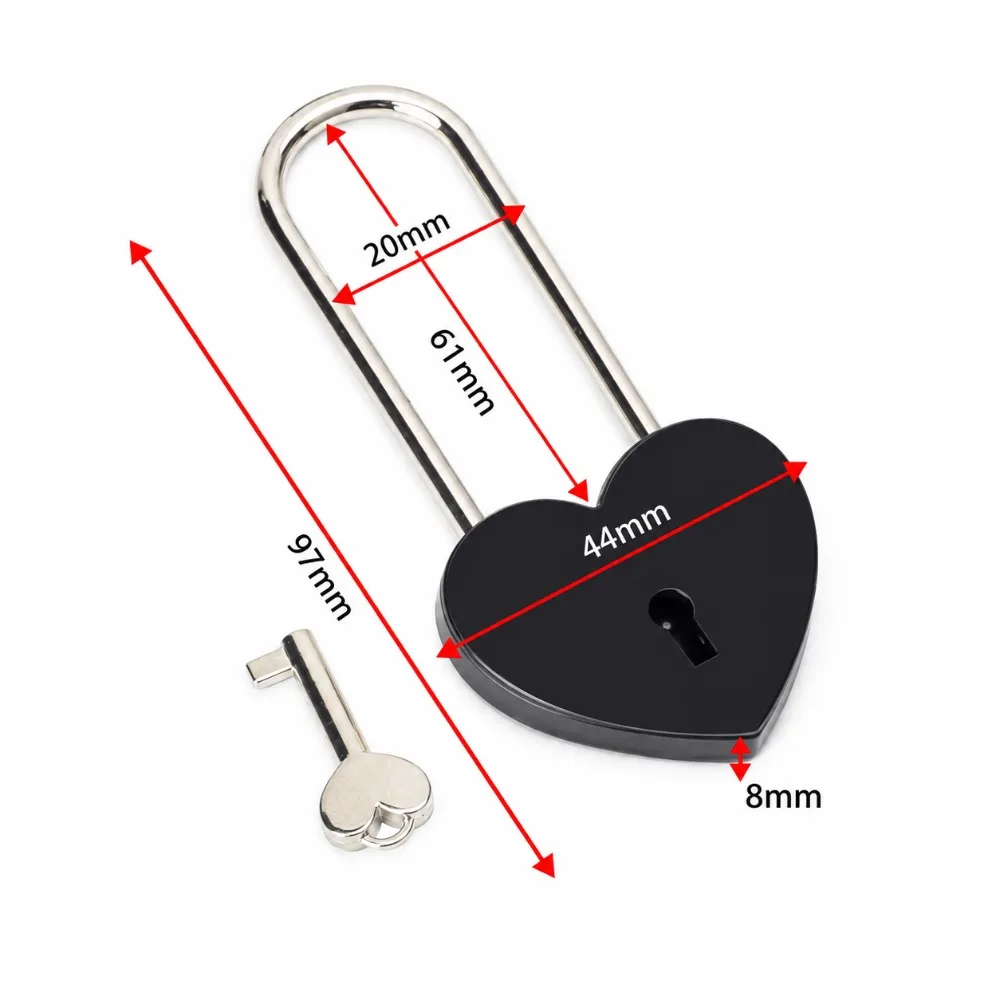 Classic with Key Heart Padlock Antique Style Sentimental Love Lock Set Romantic Couple Padlock Lover