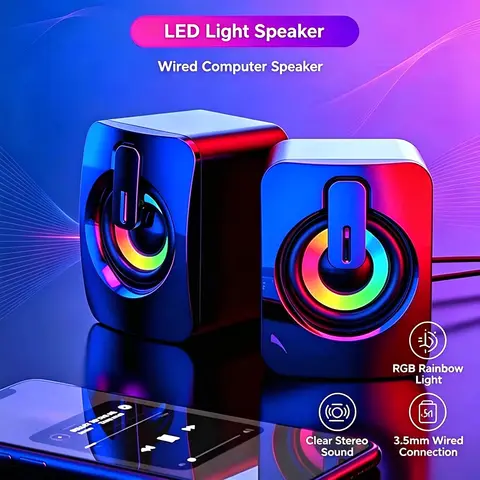 USB Speaker For Desktop Computer Laptop PC TV Wired Music Stereo Home Musical Sound Box Altavoces System Audio Portable Mini Baf