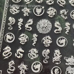 -Majestie Dragon- CN Chic 5D Relievo Neo Sticker Vintage Archaic Dragon Totem Embossed Adhesive Decal Nail Sticky Decals 404arts