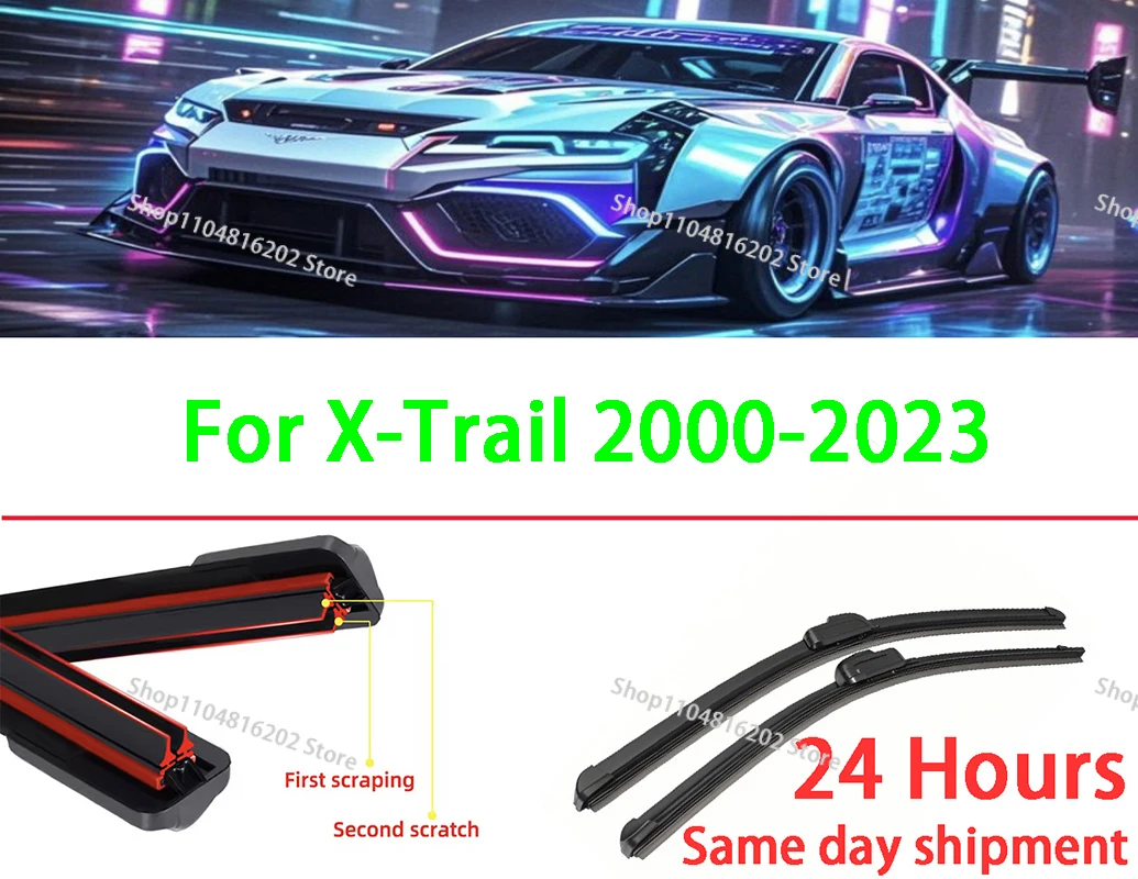 Для Nissan X-Trail XTrail X Trail T30 T31 T32 T33 2000-2023 двойные резиновые щетки переднего стеклоочистителя аксессуары для лобового стекла