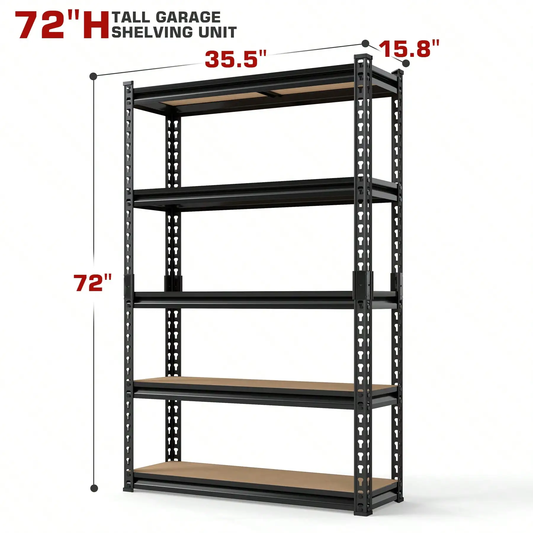 Leo Iris [3/5 Tier Metal Rack] Heavy Duty 3/5 Tier Metal Storage Rack |   Floor-Standing Design for Kitchen, Garage, Basement