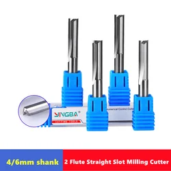 1pcs Carbide End Mill  3.175/4/6mm Shank 2 Flute Straight Slot Milling Cutter MDF Plastic Wood Cutter CNC Machine Router Bit