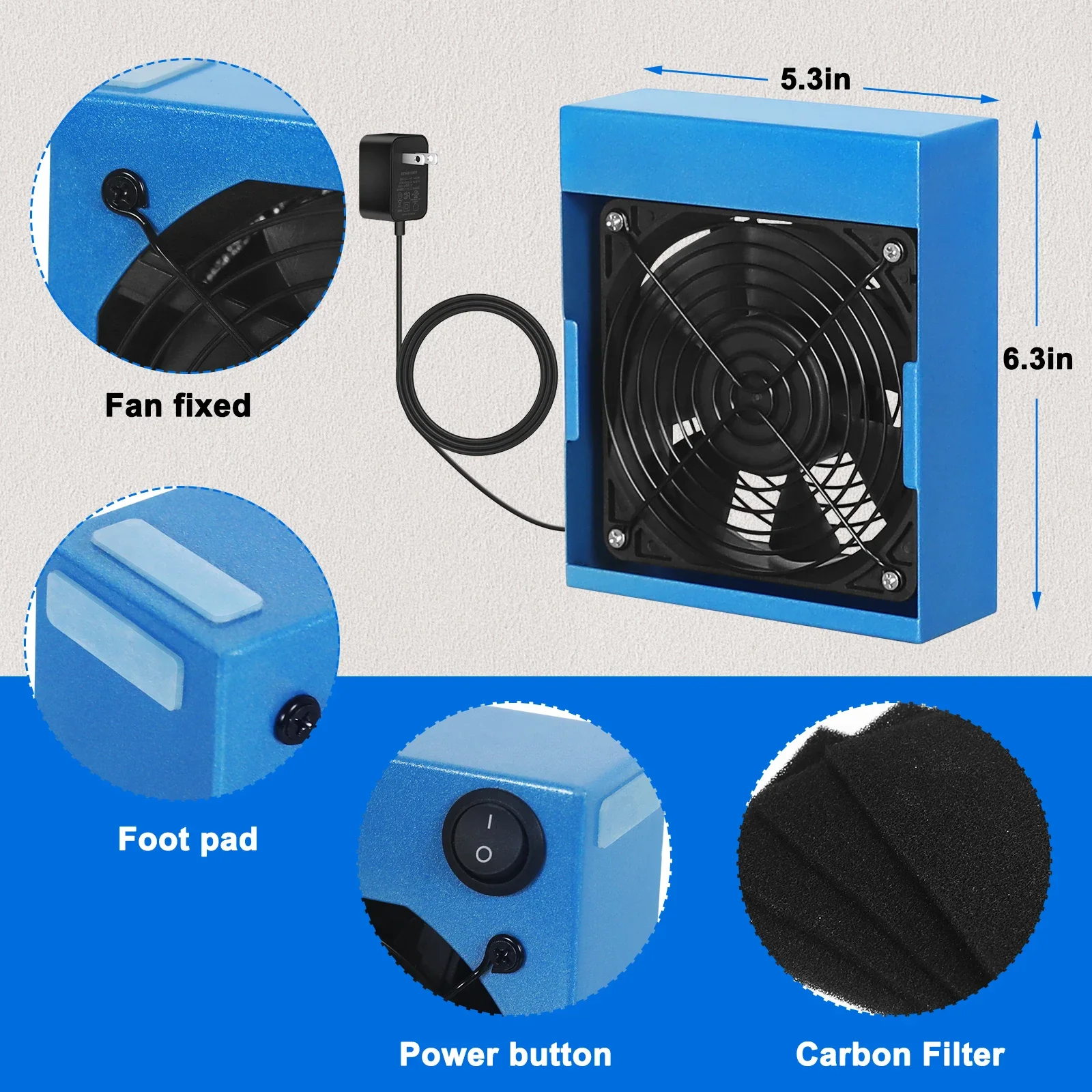 NEWACALOX-Welding Fume Extractor for Soldering, Smoke Absorber, DIY Working Fan, Filter Sponge, 30W, 110-240V, 3Pcs Filter Spong