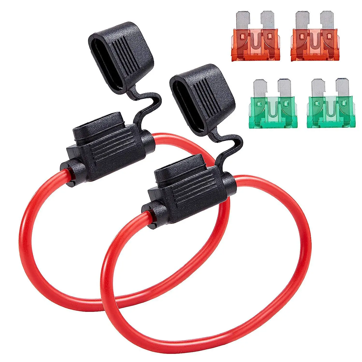 2-Piece set of 10AWG cable with 30a40a insurance film, car modification, car, yacht, RV, marine fuse holder