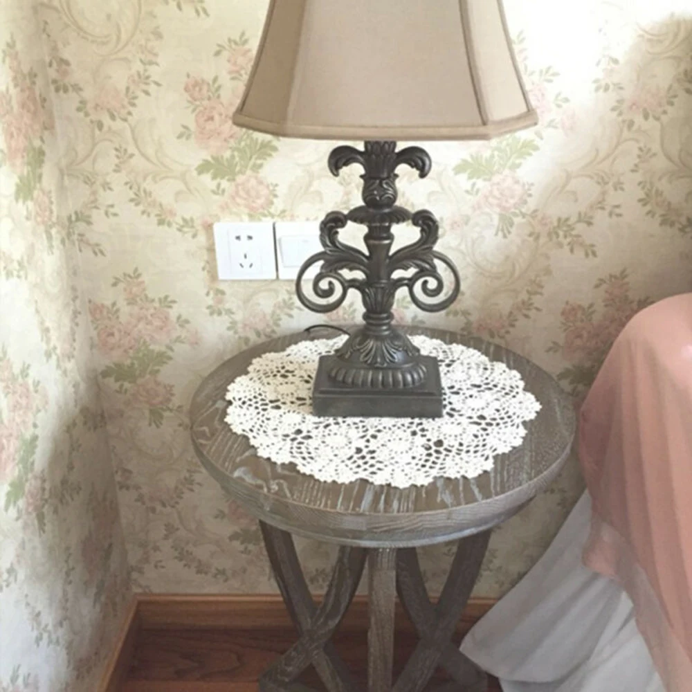 Furniture Tablecloth Hotel Shop Cafe Dining table Lace Practical Restaurant Round Small 50cm Vintage Crochet Decor