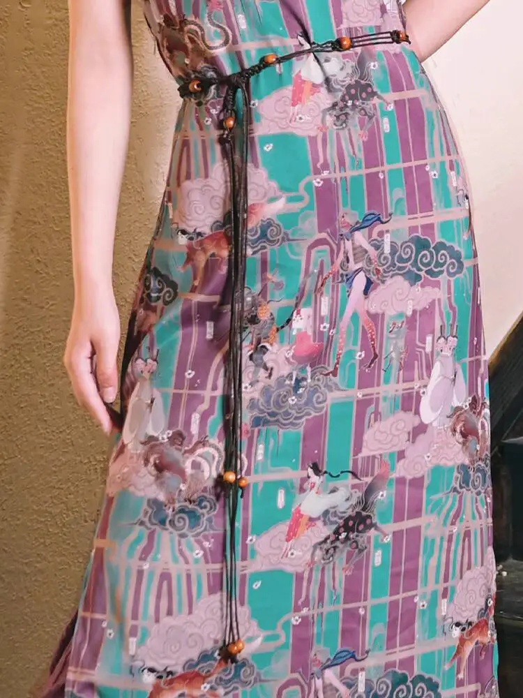 

New Chinese Style Waist Rope Women Retro Guofeng Handmade Knit Belt Decoration Paired With A Skirt