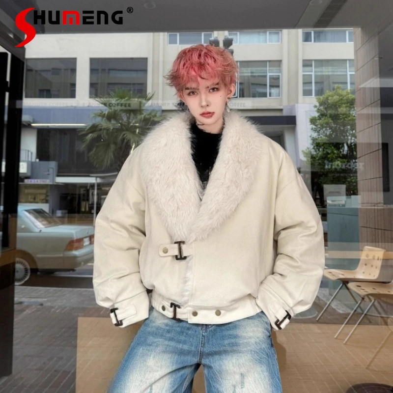 

Men's 2025 Winter New American Style Retro Thickened Jacket Coat Men's Stylish Warm High-end Parkas Handsome Solid Color Parkas