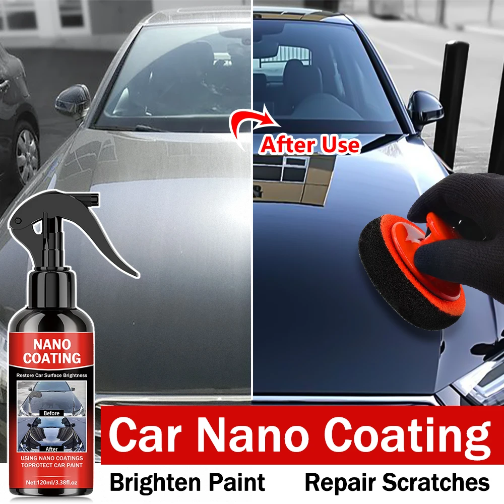 Image of Auto Nano-Keramikbeschichtungs-Set 120ml - Universelle Professionelle Autopflege, Hochglanz-Lackschutz, Langanhaltender Glanz