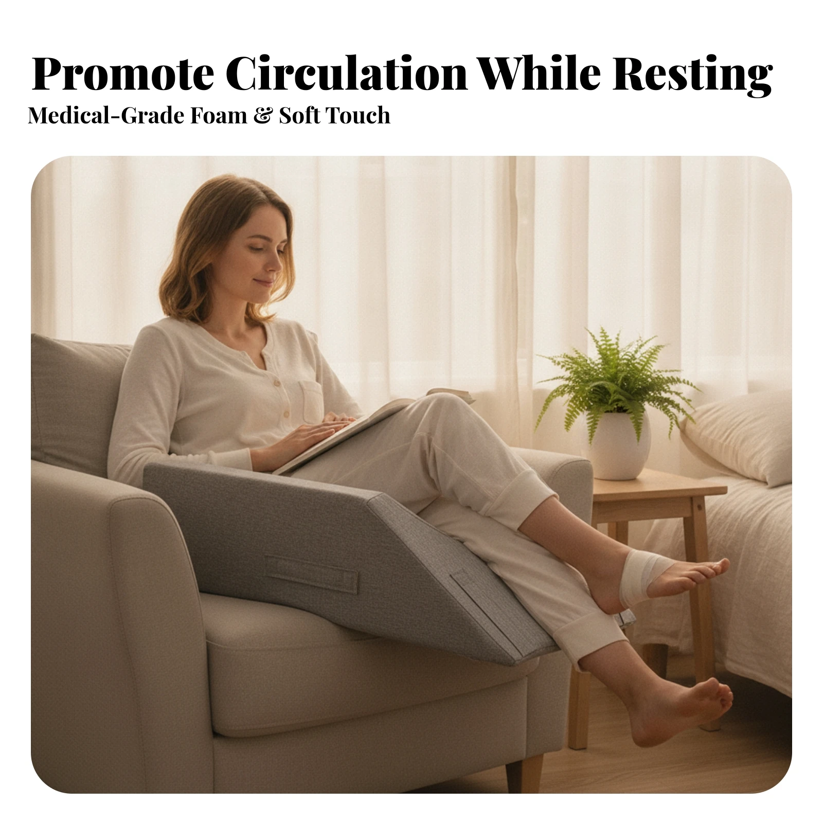 Leg Elevation Pillow with Handles Ergonomic Leg Elevation Cushion with Handles Versatile Breathable for Post-Surgery Patients