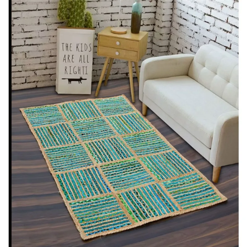 

Rug Runner 100% Natural Jute and Cotton Braided Style Carpet Handmade Area Rug