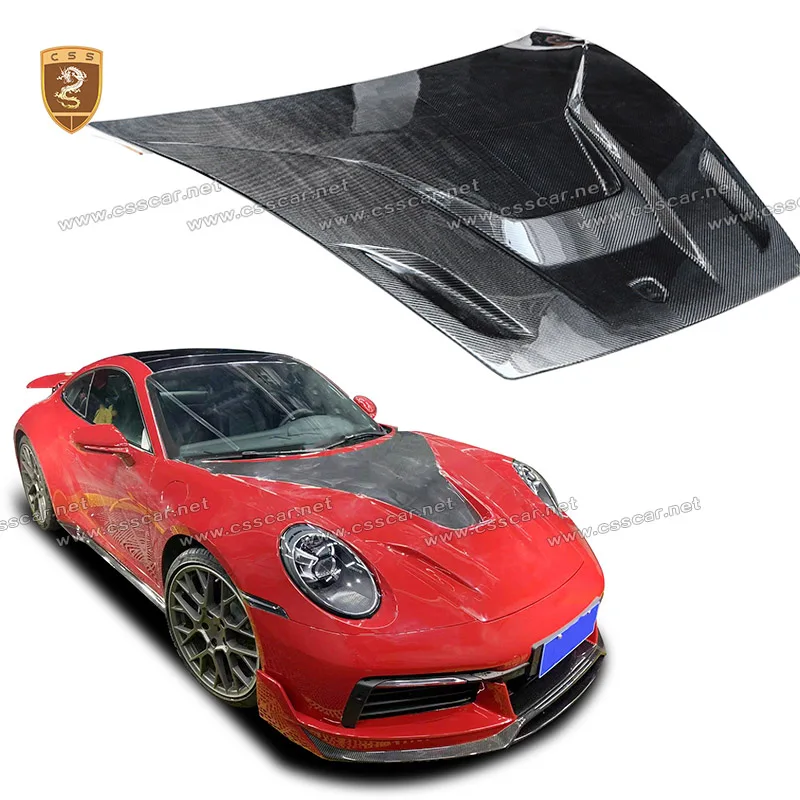 

Для Porsche 911/992 Обновление MIW Стиль Сухое углеродное волокно Передний воздухозаборник Крышка капота двигателя Замена автомобильных обвесов
