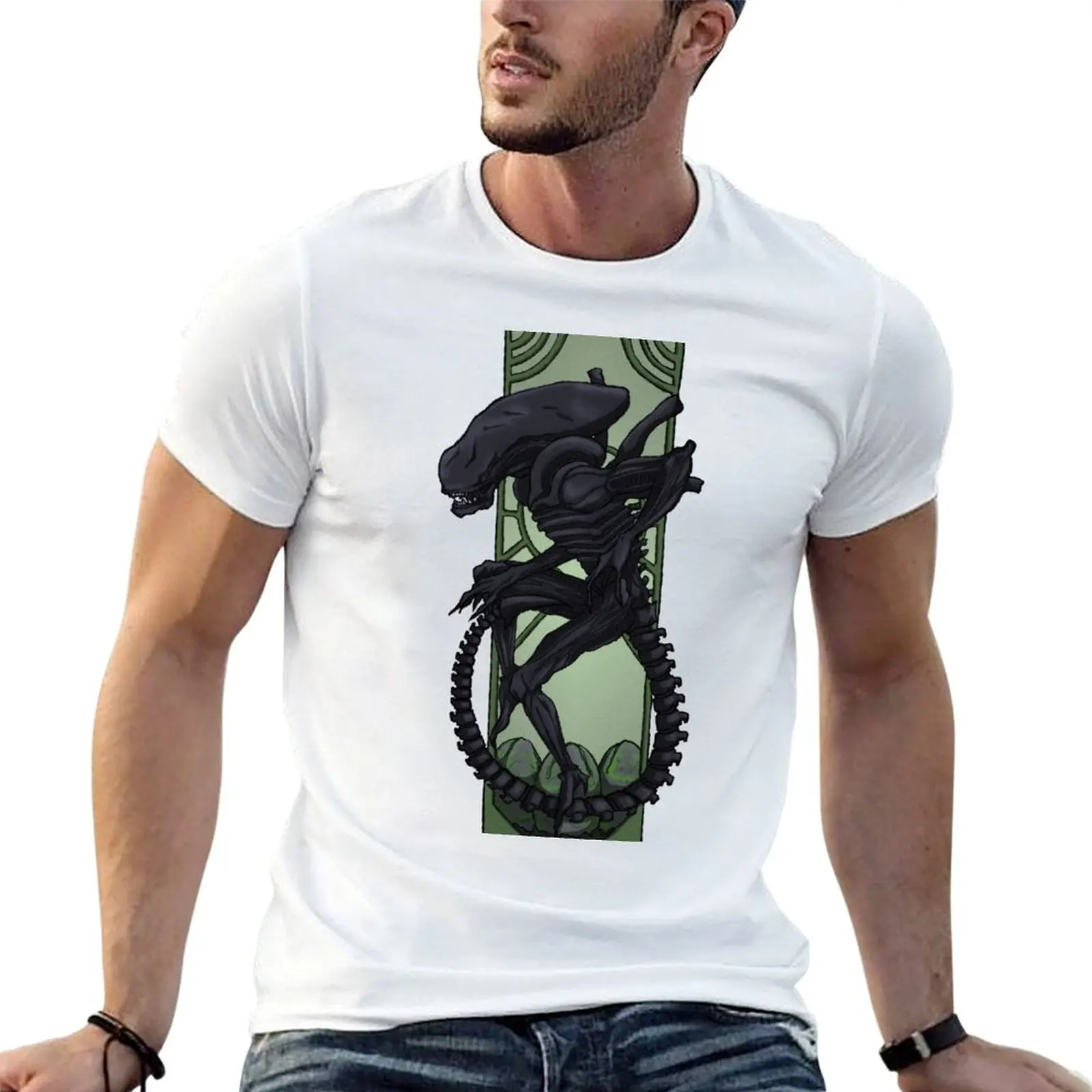 

Nouveau Art shirts Xenomorph man fit man t for t T-Shirt slim shirt for