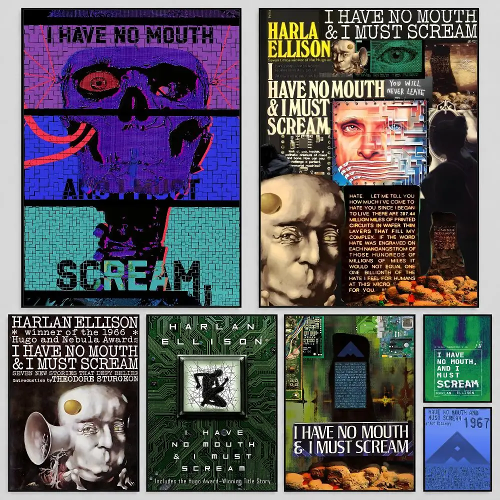 Game I Have No Mouth Scream Horror Poster Self Adhesive PP Wall Art HD Gaming Room Bedroom Living Room Decor Apartment Gift