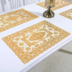 6/4pcs Insulation Mat European Food Cushion Plate Cutlery Cup Cushion PVC Coaster  Table Mat Placemat Bowl Mats Dining Table Mat